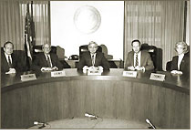 SEC Commission (January 1981): John R. Evans (second from right); Stephen J. Friedman (far left); Philip A. Loomis, Jr. (second from left); Barbara S. Thomas (far right); Harold M. Williams (center)  