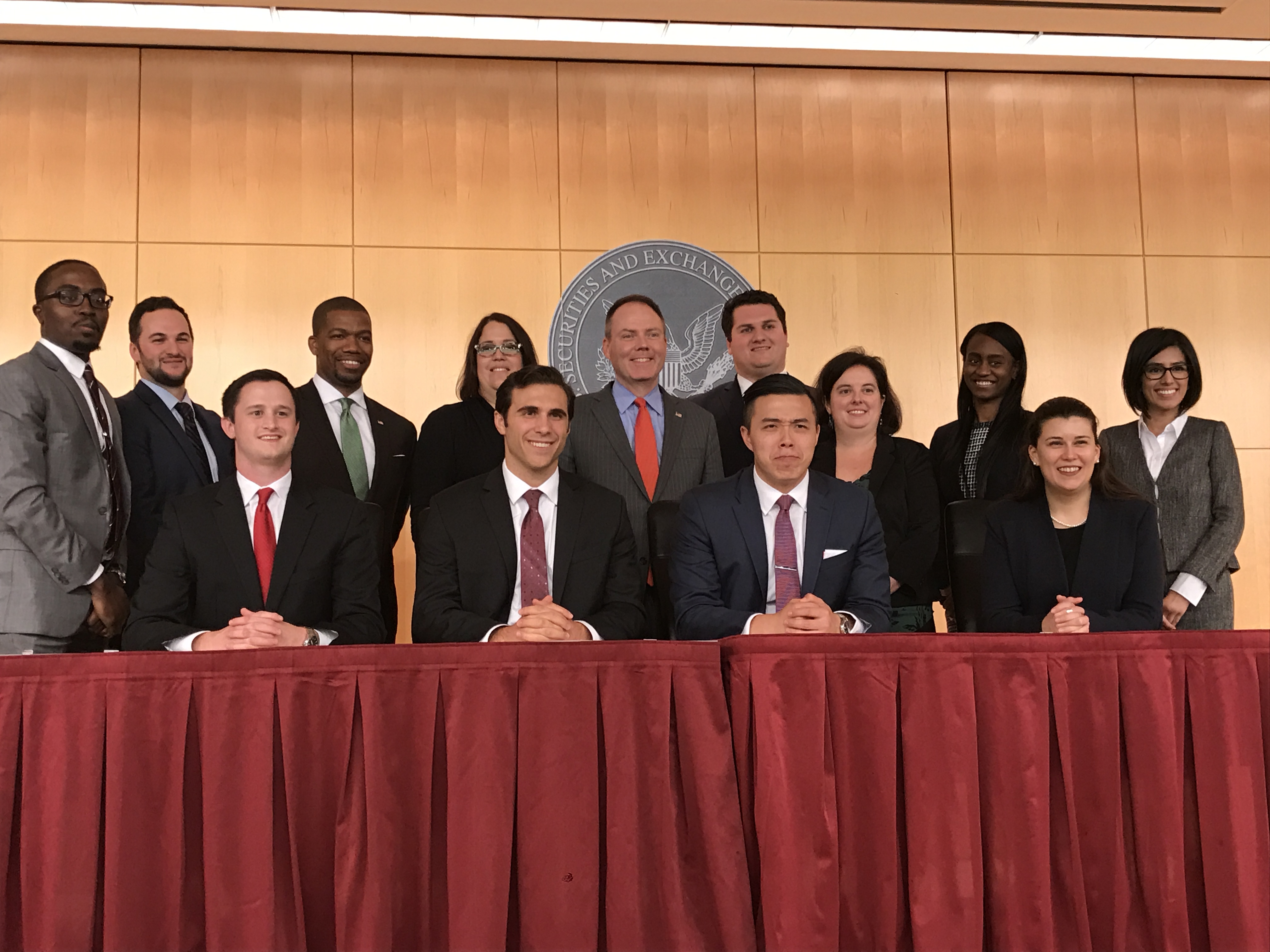 George State University College of Law Investor Advocacy Clinic's students pose with faculty and SEC staff at SEC's Atlanta Regional Office Investor Town Hall