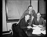 SEC Special Counsel Robert H. Jackson, SEC General Counsel John J. Burns, and SEC Chairman James M. Landis