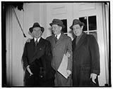 SEC Commissioner John W. Hanes, SEC Chairman William O. Douglas and SEC Commissioner Jerome Frank after meeting with President Roosevelt