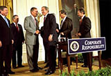 President George W. Bush and Congressman Mike Oxley (R-OH)